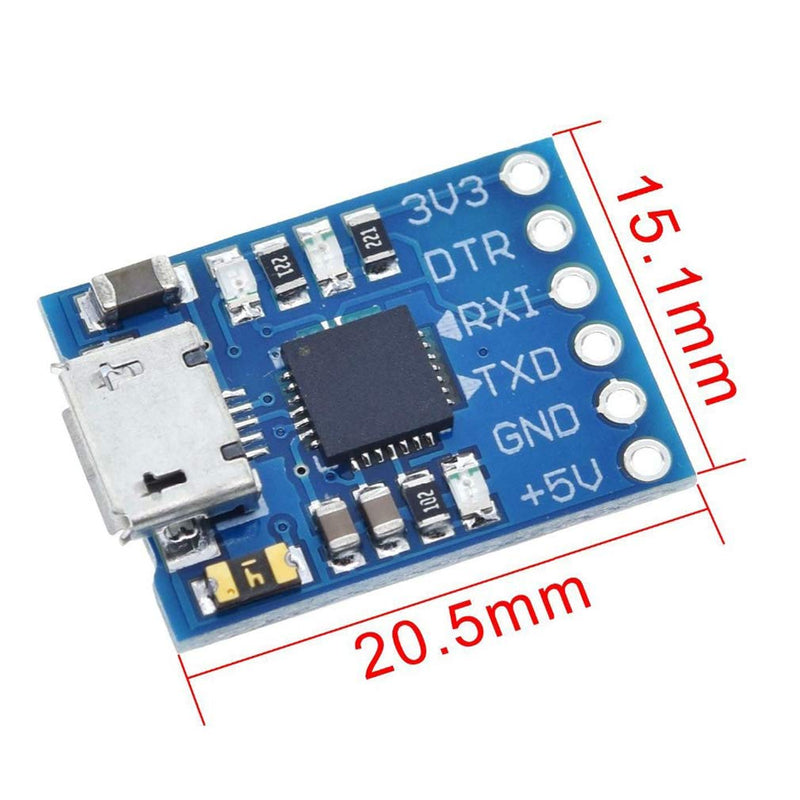 [Australia - AusPower] - HiLetgo 2pcs CP2102 MICRO USB to UART TTL Module 6 Pin Serial Converter STC Replace FT232 