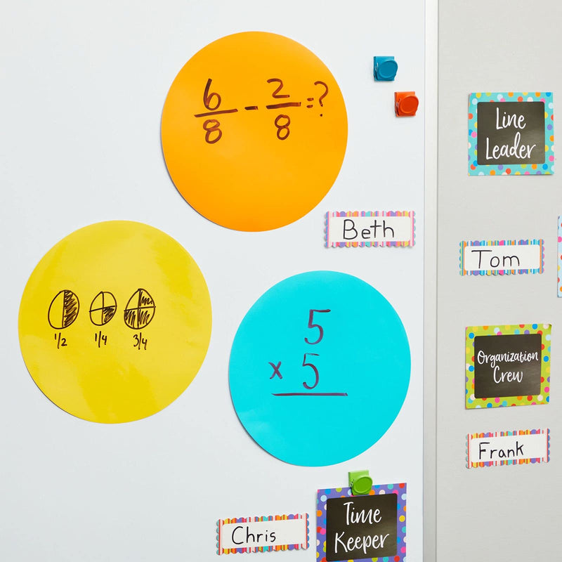 [Australia - AusPower] - 24 Pack Dry Erase Dot Circles for Classroom Whiteboard, (8 Colors, 11 in) 