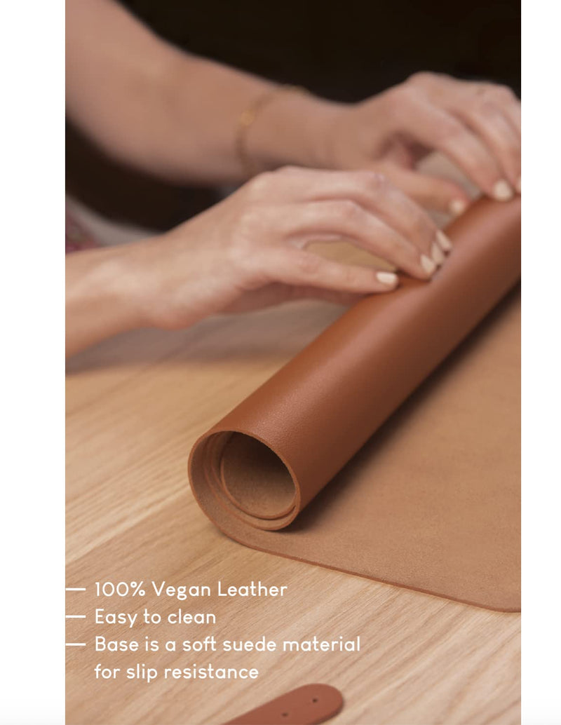 [Australia - AusPower] - Leather Desk Pad (Vegan), Mouse Pad, Desk Mat for Home Office, Desk Blotter, Large Mouse Pad & Laptop Desk Pad & Keyboard Pad for Your Office or Home. by Anecdote. (Stone Blue 31.5x17) Large (31.5x17) Stone Blue 