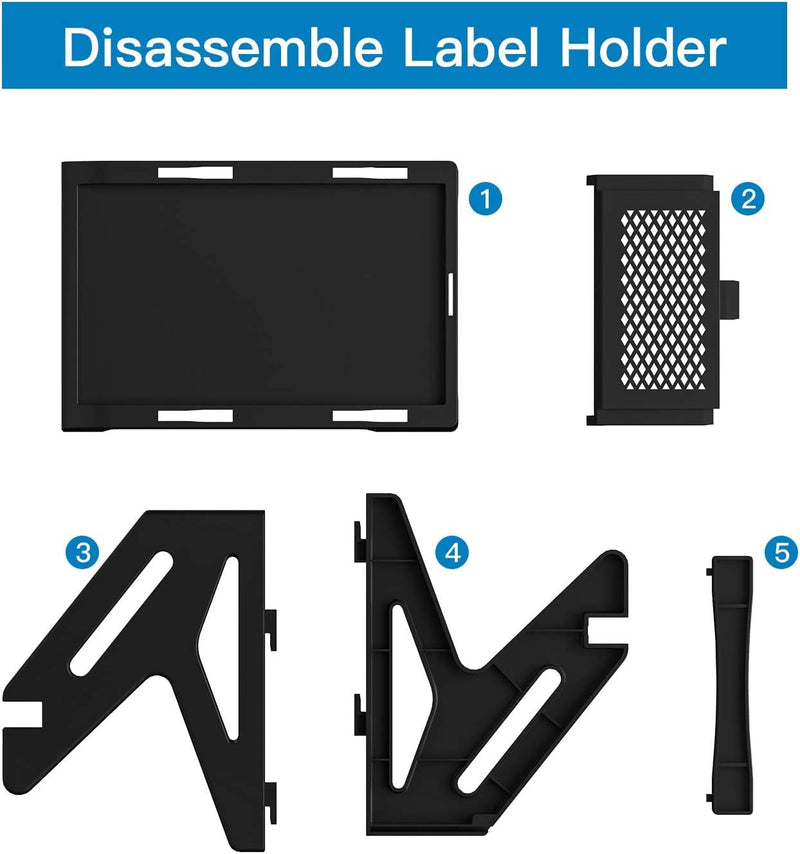 [Australia - AusPower] - Jiose Label Holder, Thermal Label Holder for Rolls and Fan-Fold Labels, Work with Desktop Label Printer (Black) 