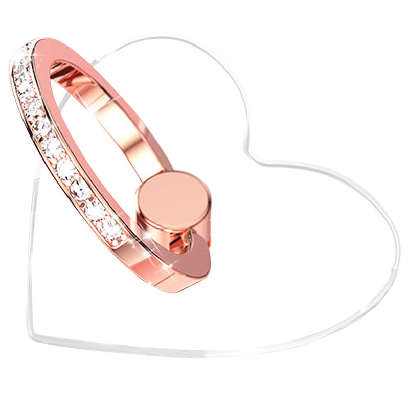 [Australia - AusPower] - YINHEXI 2 Pcs Transparent Phone Ring Stand Holder Cell Phone Ring Holder Finger Grip 360 Degree Rotation (Rose Gold & Diamond-3) Rose Gold & Diamond-3 