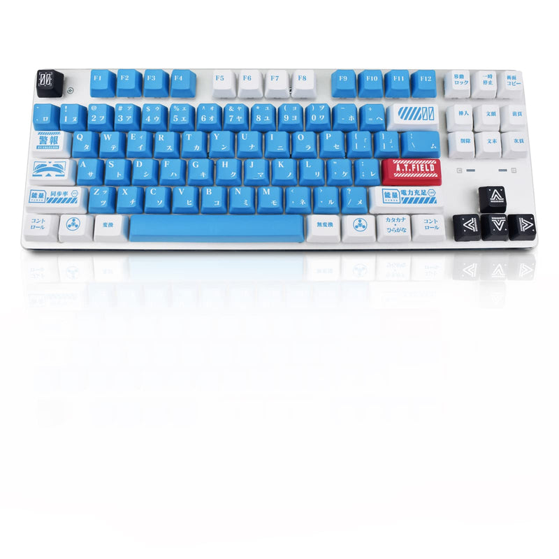 [Australia - AusPower] - Keycaps Lilith, MOLGRIA 129 Set Blue and White Keycaps for Gaming Keyboard, PBT Cherry Profile Dye Sublimation Keycaps with Keycap Puller for Gateron Kailh Cherry MX 104/87/74/61 60% Keyboard Lilith-129 