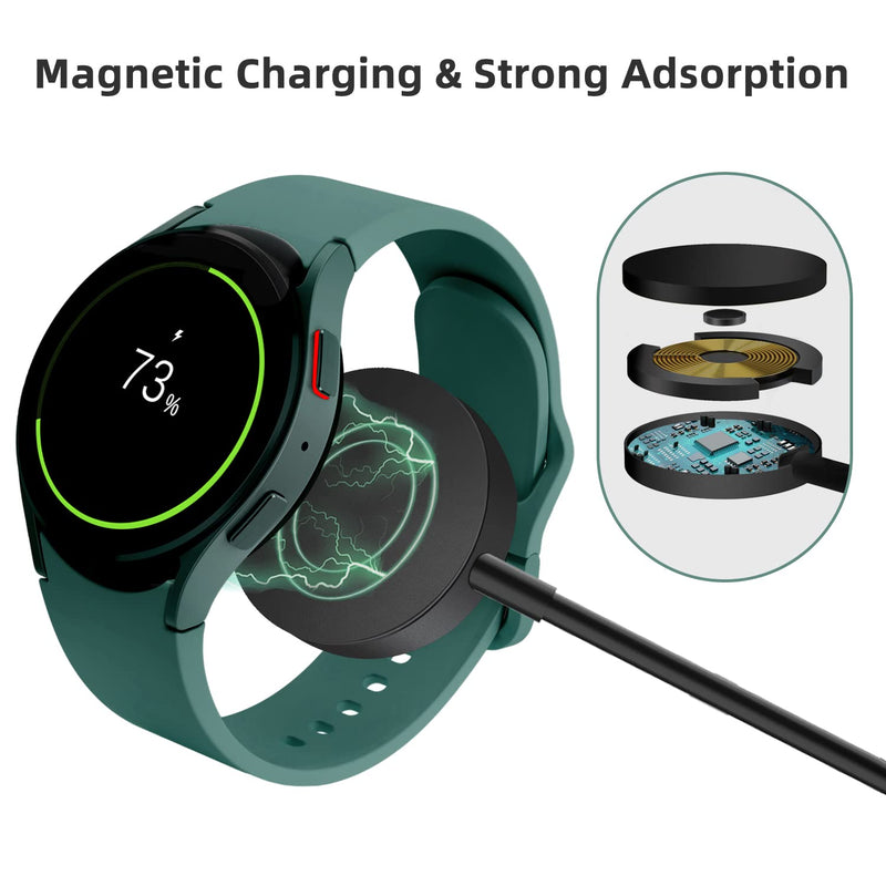 [Australia - AusPower] - Upgrade Galaxy Watch Charger Compatible with Samsung Galaxy Watch 5/5 Pro/4/4 Classic/3/Active 2/Active, Charging Dock with Aluminum Alloy Case, USB C Wireless Charger Cable-3.3FT/1M 1 Pack 
