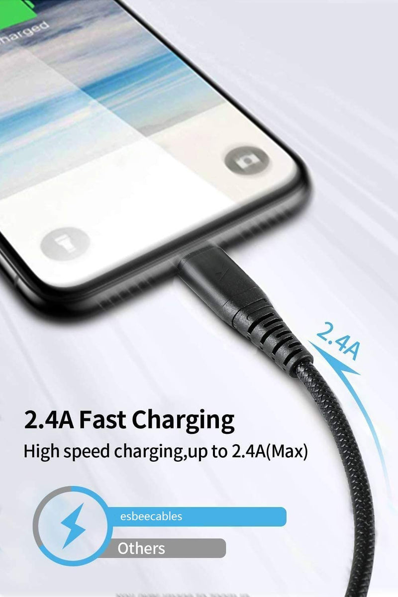 [Australia - AusPower] - [Apple MFi Certified] Short iPhone Charging Cable(3Pack 8 Inch), USB to Lightning Charger Cord for Apple, Nylon Braided Fast Charging Data Syncing Cable for iPhone 13/12/11/Xs/Xr/X/8/7/6/iPad/Airpods Black 