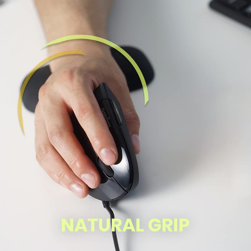 [Australia - AusPower] - Perixx Perimice-513 Wired Vertical USB Mouse, 6 Buttons with 1000/1600 DPI, Right Handed Design, black (11168) 