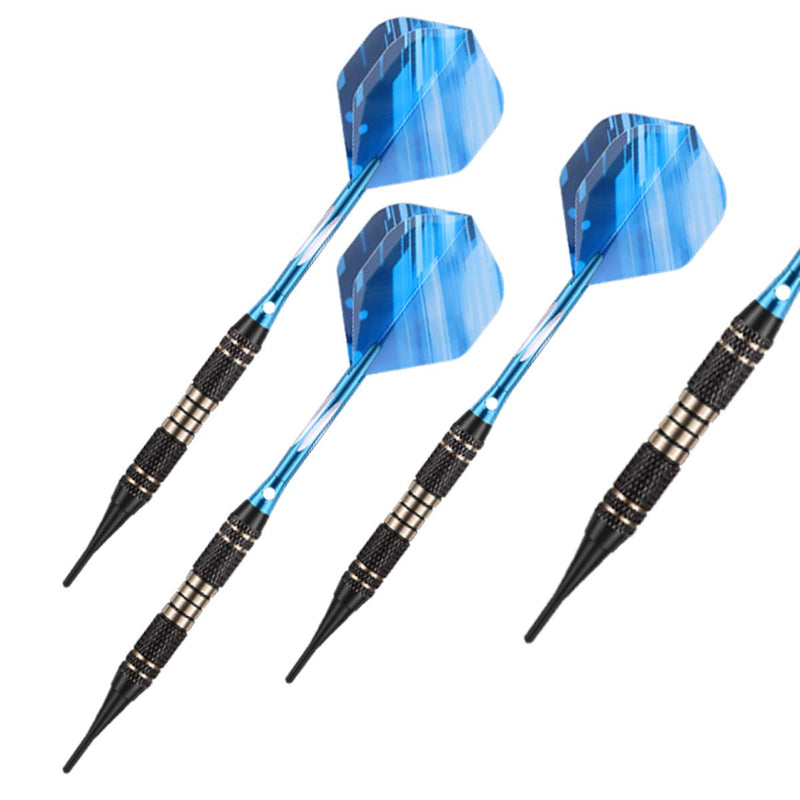 [Australia - AusPower] - sanfeng Soft tip Darts Set 18 Gram - Professional Darts Plastic Tip with Brass Barrel + Aluminum Shafts + 50 Rubber o-Ring + 6 Flights +30 Soft Tips for Electronic Dartboard 