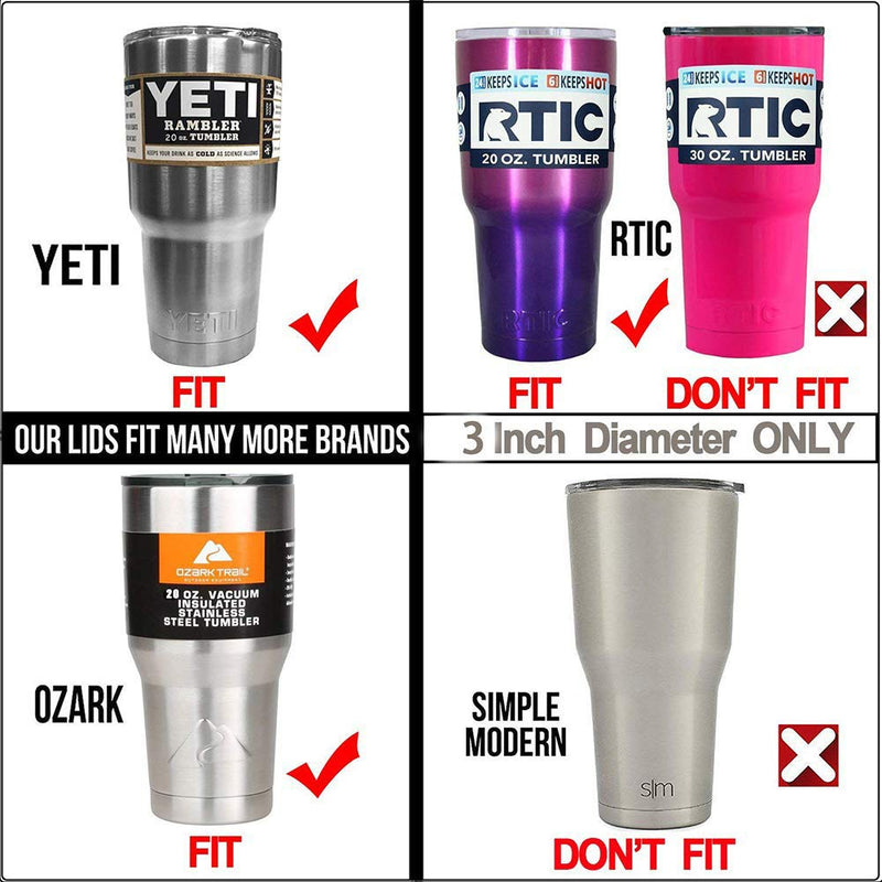 [Australia - AusPower] - 20 oz Tumbler Replacement Lid, Splash Proof & Spill Resistant With Slider Locking Closure, Lid Replacement for Yeti Tumbler, Ozark Trails and More Cooler Cup, Fit Open/Close 3.25 Inch Diameter 1 Pcs 20oz 