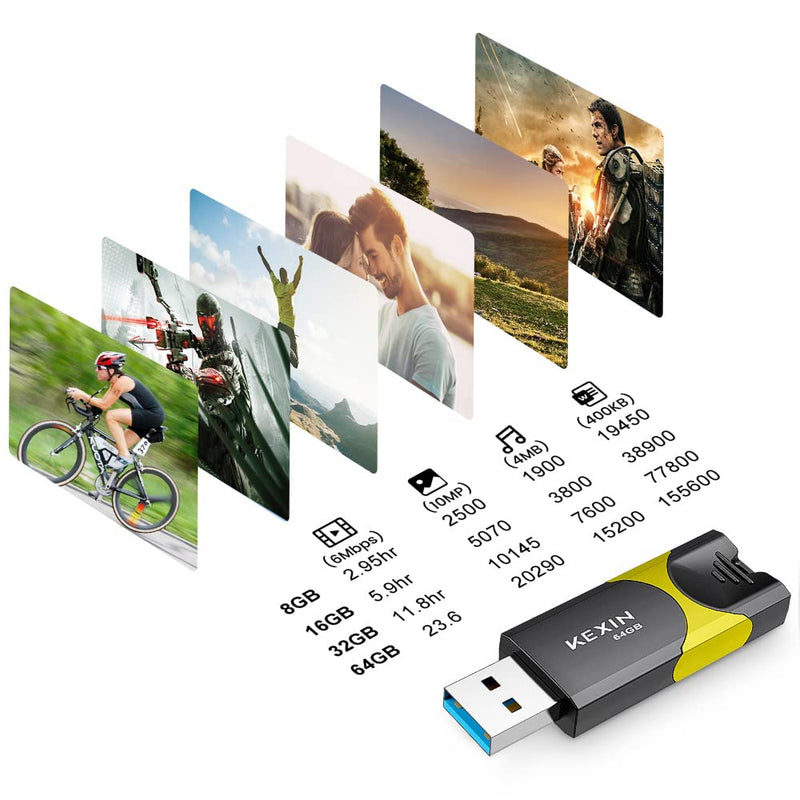 [Australia - AusPower] - KEXIN Flash Drive 64GB USB 3.0 Flash Drive 64 GB Thumb Drive 5 Pack Memory Stick USB Drive Data Storage Jump Drive Colorful(64G 5-Pack) USB 3.0 64G X5 Mixed Colors 