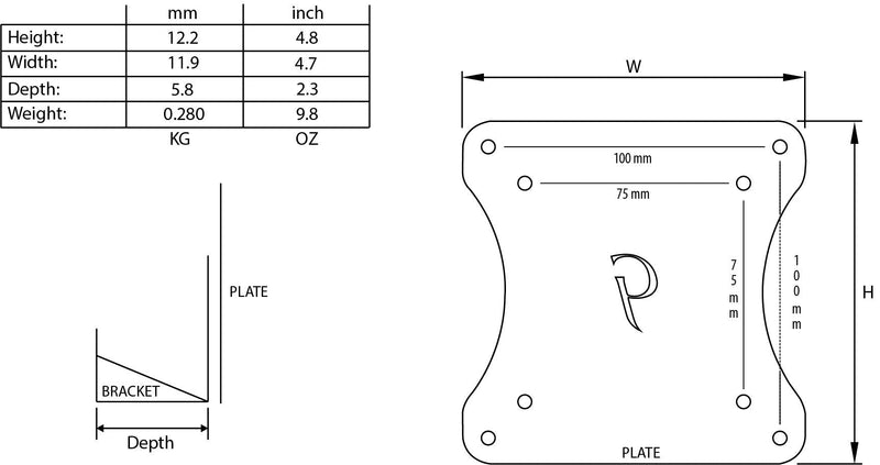 [Australia - AusPower] - Gladiator Joe Monitor Arm / Mount VESA Bracket Adapter Wall Mount Compatible with Dell SE2717H, SE2717HX, SE2717HR - Gladiator Joe - 100% Made in North America 