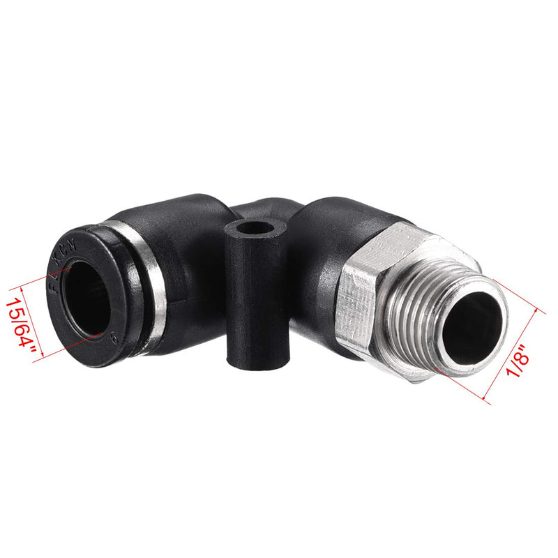 [Australia - AusPower] - uxcell Push to Connect Tube Fitting Male Elbow 6mm Tube OD x G1/8 Thread Pneumatic Air Push Fit Lock Fitting 2pcs 