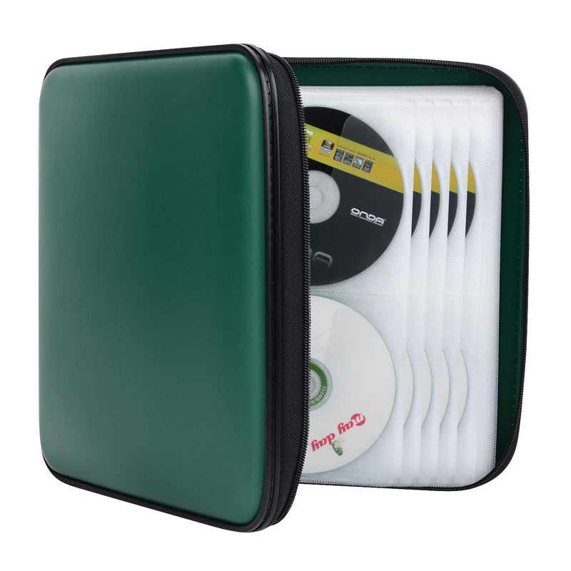 [Australia - AusPower] - Fansport CD Case 160 Capacity DVD Case Organizer CD/DVD Case, CD Case Storage DVD Organizer Case DVD Booklet CD/DVD Holder Case DVD Book Heavy Duty DVD Case Book Wallet (Dark Green) Dark Green 