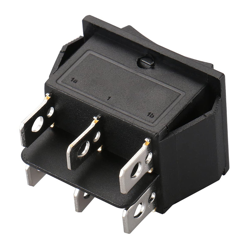 [Australia - AusPower] - Baomain Momentary 6 Pin DPDT Button On/Off/On Rocker Switch AC 250V/10A 125V/15A Black Plastic 