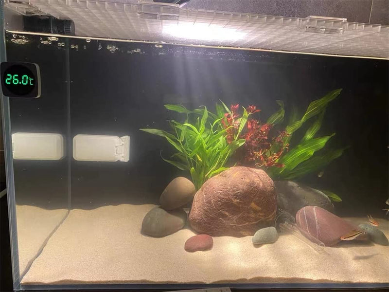 [Australia - AusPower] - Aquarium Thermometer, LED Touch Screen Fish Tank Thermometer Accurate Stick-on Fish Tank Temperature Sensor for Fish Turtle Betta Fish Amphibians Reptiles 