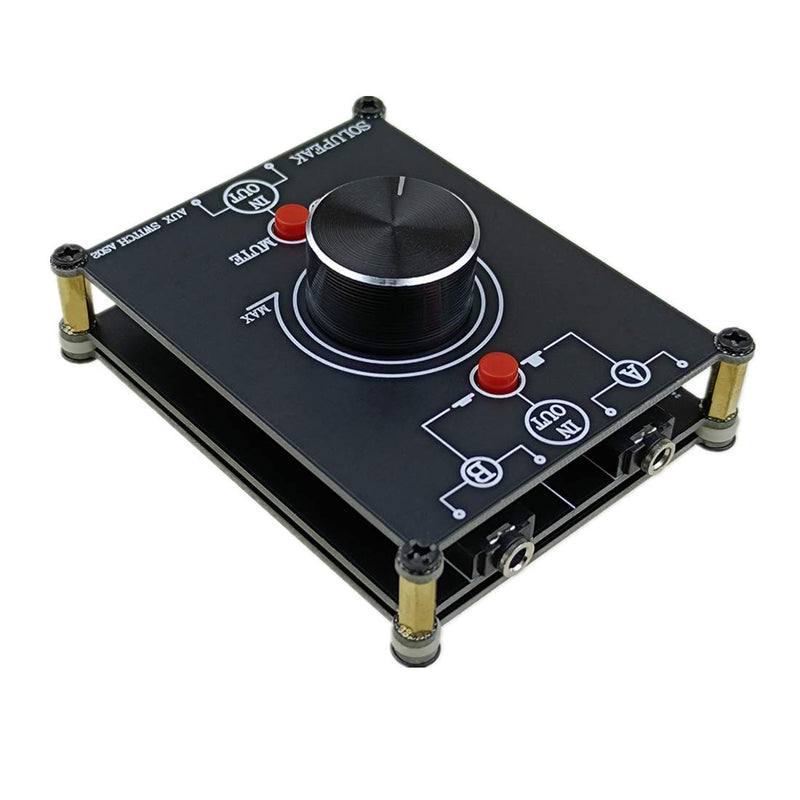 [Australia - AusPower] - 2 in 1 Out 3.5mm Stereo Audio Switch Box, Audio Source Signal selector, 2 Way Speaker switcher 2 ports 3.5mm switch(2 IN 1 OUT) 