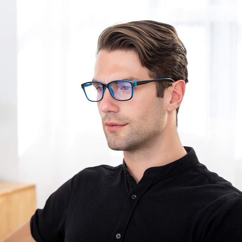 [Australia - AusPower] - K KENZHOU Blue Light Blocking Glasses/Computer/Gaming/TV/Phones Glasses with Spring Hinges, Anti Eyestrain & UV Glare, Ease Dry Eye, Headache, Blurry Vision, for Men & Women (2 Pack) Twilight and Blue 