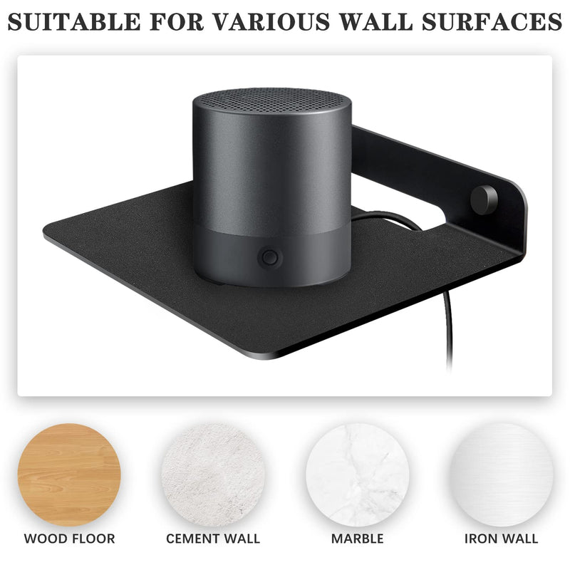 [Australia - AusPower] - TRINENOX Floating Wall Shelf, 6" Wall Metal Speaker Mount Shelves for Bluetooth Speaker, Webcam, Cell Phones, Mesh Router, Award Toy Display Shelf Speaker Shelf (1 Pack) 1 Pack 