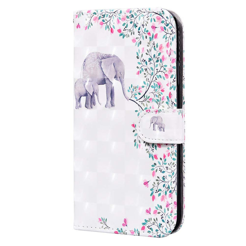 [Australia - AusPower] - QIVSTAR Case Compatible for Samsung Galaxy A71 4G 3D Design Soft PU Leather case Magnetic Wallet Full Body Protective Case with Stand Flip Folio Case for Samsung Galaxy A71 4G Flower Elephant CY2 CY2-1: Flower Elephant 