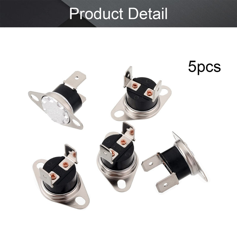 [Australia - AusPower] - Fielect 5Pcs KSD301 Thermostat 50°C/122°F Normally Open N.0 Adjust Snap Disc Temperature Switch for Microwave Oven Coffee Maker Smoker Bent Feet 