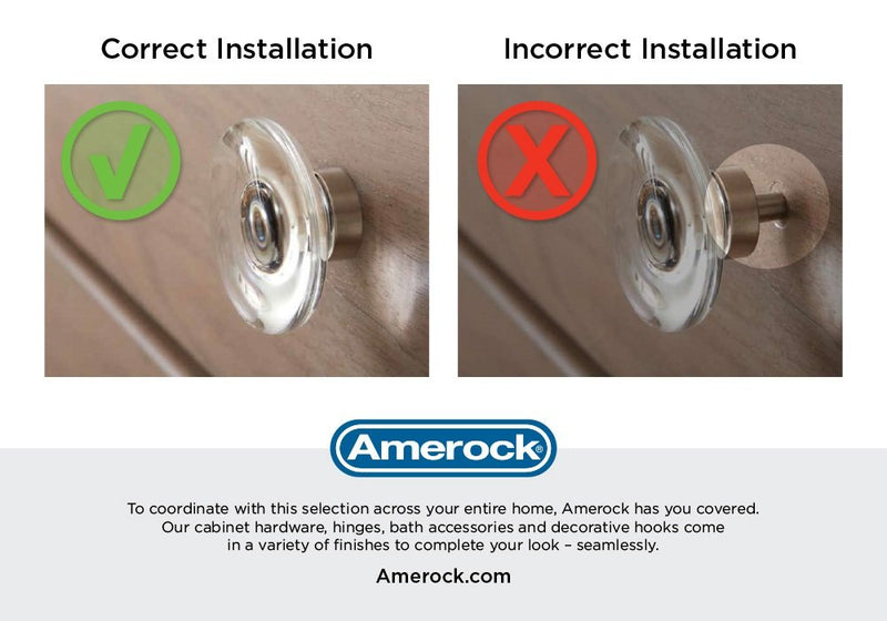 [Australia - AusPower] - Amerock | Cabinet Knob | Clear/Golden Champagne | 1-3/8 inch (35 mm) Length | Glacio | 1 Pack | Drawer Knob | Cabinet Hardware Square 