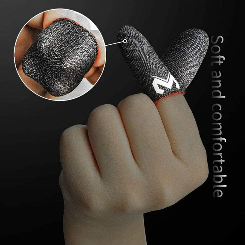 [Australia - AusPower] - Gaming Finger Sleeves for Sweaty Hands - Rakizbe High-Sensitive Anti-Sweat Breathable Seamless Touch Screen Thumb Sleeve Gloves for iPad/Mobile PUBG Game Controller 