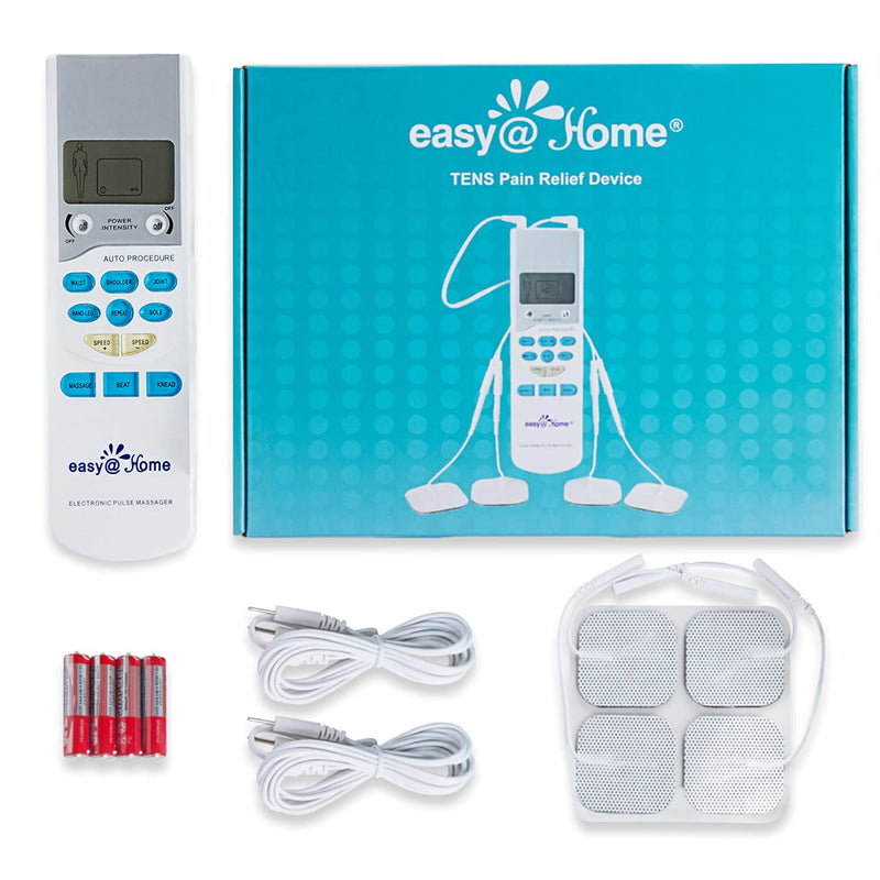 [Australia - AusPower] - Easy@Home TENS Unit Muscle Stimulator - Electronic Pulse Massager, 510K Cleared, FSA Eligible OTC Home Use handheld Pain Relief therapy Device-Pain Management Machine Gift for Mom Dad - EHE009 