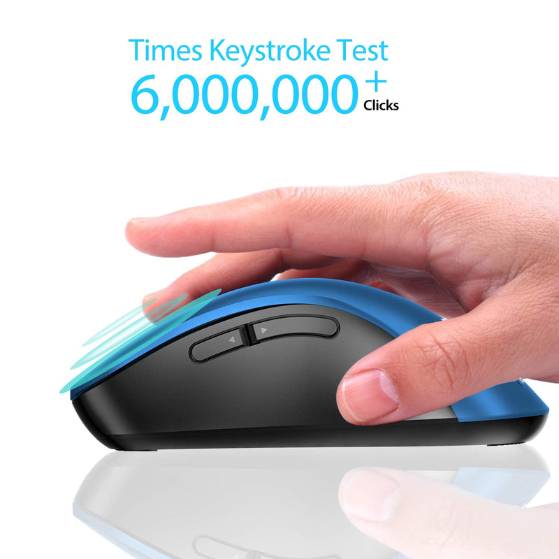 [Australia - AusPower] - memzuoix 2.4G Wireless Mouse, 1200 DPI Mobile Optical Cordless Mouse with USB Receiver, Portable Computer Mice Wireless Mouse for Laptop, PC, Desktop, MacBook, 5 Buttons, Blue 