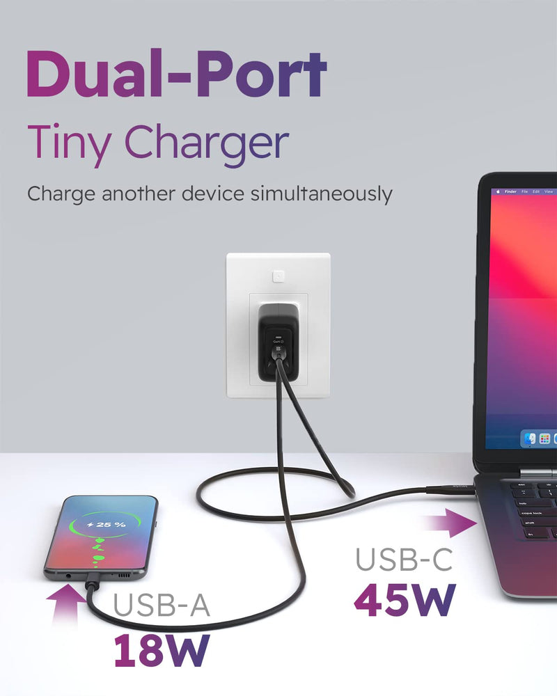 [Australia - AusPower] - imuto USB C Laptop Charger, 65W USB Wall Charger GaN PD 3.0 Fast Charging ，Adapter Compatible with MacBook Pro Air, iPad Pro, iPhone 13/12 Series, Galaxy S21, Dell XPS 13, Etc 