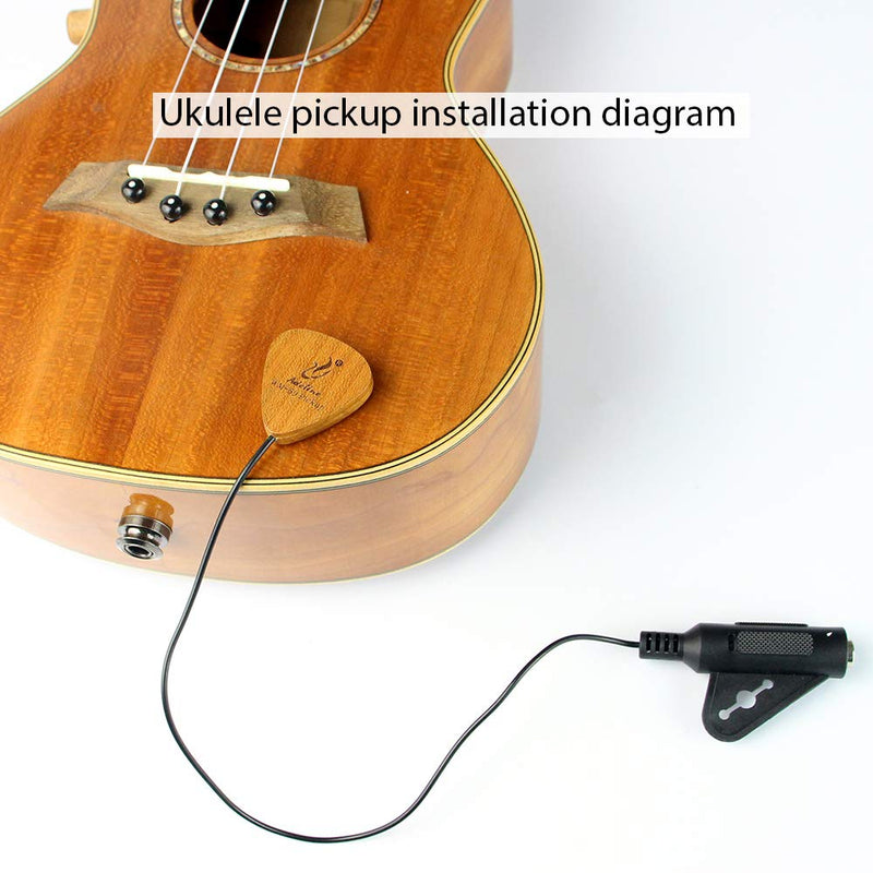 [Australia - AusPower] - Adeline Ukulele pickup transducer, It's suitable for Classical Acoustic Guitar Violin Viola Banjo Mandolin Ukulele Uke Cello， can"eq" the sound with placement front,side,back etc. (Heart) Heart 