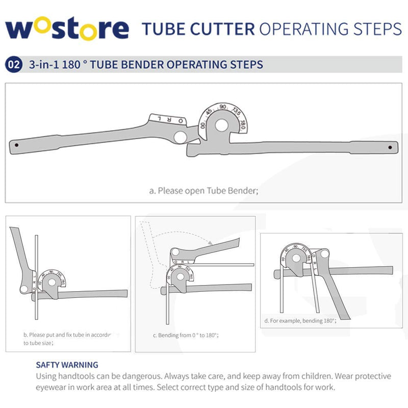 [Australia - AusPower] - Wostore 180 Degree Tubing Bender for 1/4 5/16 and 3/8 Inch Copper Aluminum Thin Stainless Steel Red 