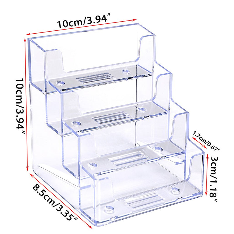 [Australia - AusPower] - Hipiwe 2 Packs 4-Tier Acrylic Business Card Holder Stand Clear Desktop Index Card Filing Card Holder Diaplay Transparent 