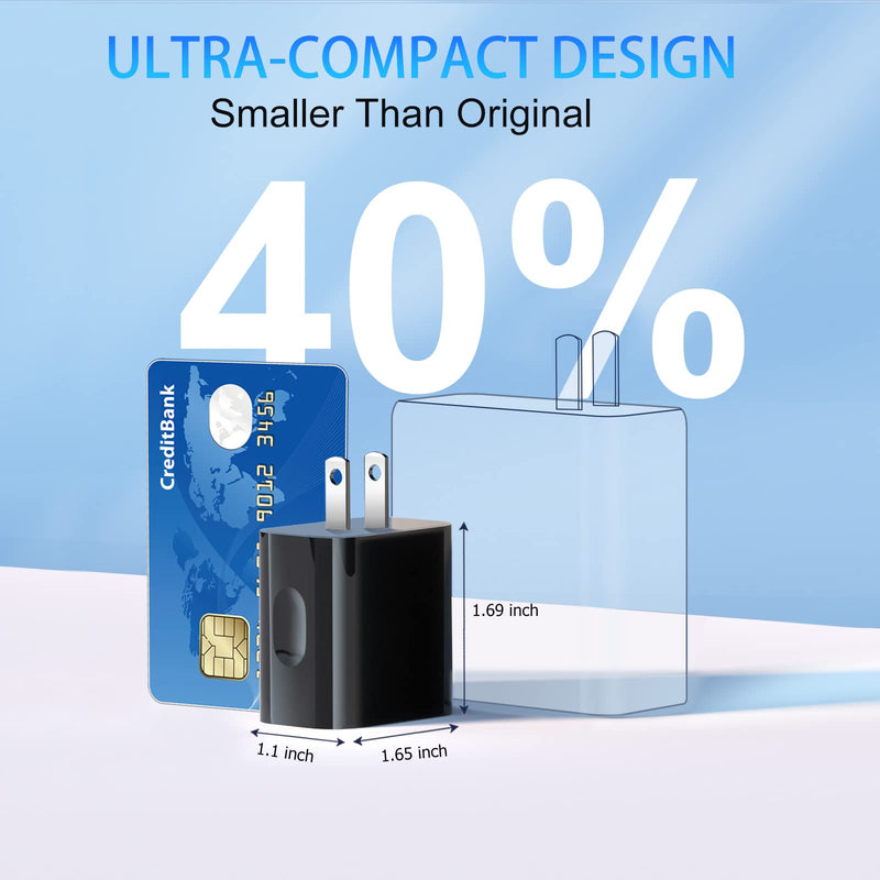 [Australia - AusPower] - 20W USB C Fast Charger+Quick Charger 3.0 Wall Charger, Bangfun 5 Pack Dual Port PD Fast Charging Block Power Adapter Compatible iPhone 13/12/11 Pro Max, XR/XS/SE/8/7 Plus, Samsung S21/S10 (Black) Black 