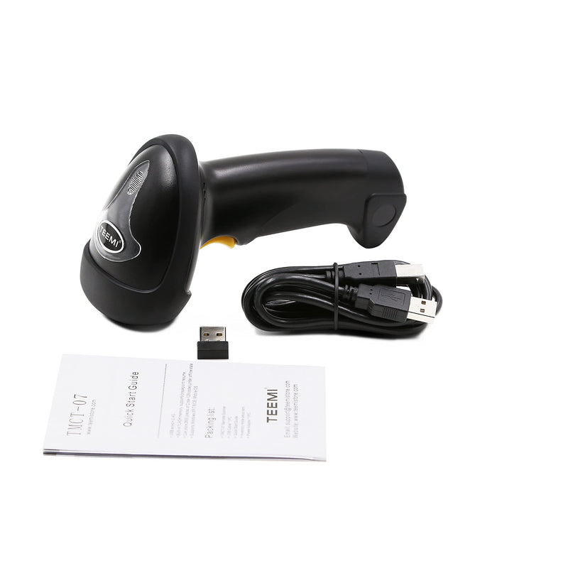 [Australia - AusPower] - TEEMI Wireless Barcode Scanner with Optional Stand Handheld Automatic 1D Laser Rechargeable Bar Code Reader for Windows PC Mac OS Linux Plug and Play (No Stand) No stand 