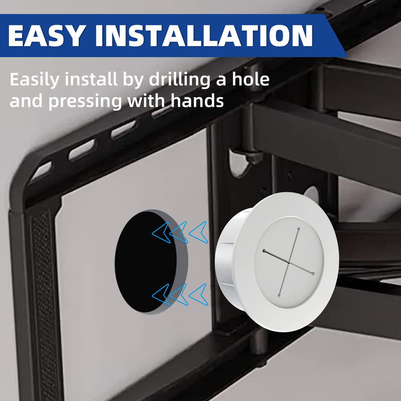 [Australia - AusPower] - TV Wire Hider Kit for Wall Mount TV, White in Wall Cable Management Kit, Includes 2 Pass Throughs and Hole Saw Drill Attachment for Easy Install 