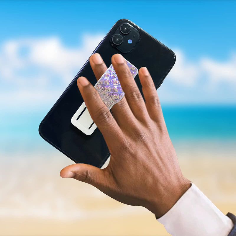 [Australia - AusPower] - ZC GEL Finger Strap Phone Holder Elastic Finger Holder Cell Phone Grip Holder with Stand for Smartphones, Small Tablets (Purple) Purple 