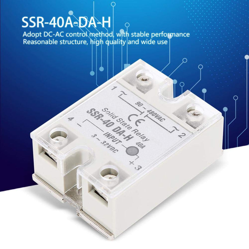 [Australia - AusPower] - Solid State Relay, SSR-40DA 90-480V AC with Non-Contact Switch, SSR-40A-DA-H 40A, DC-AC 
