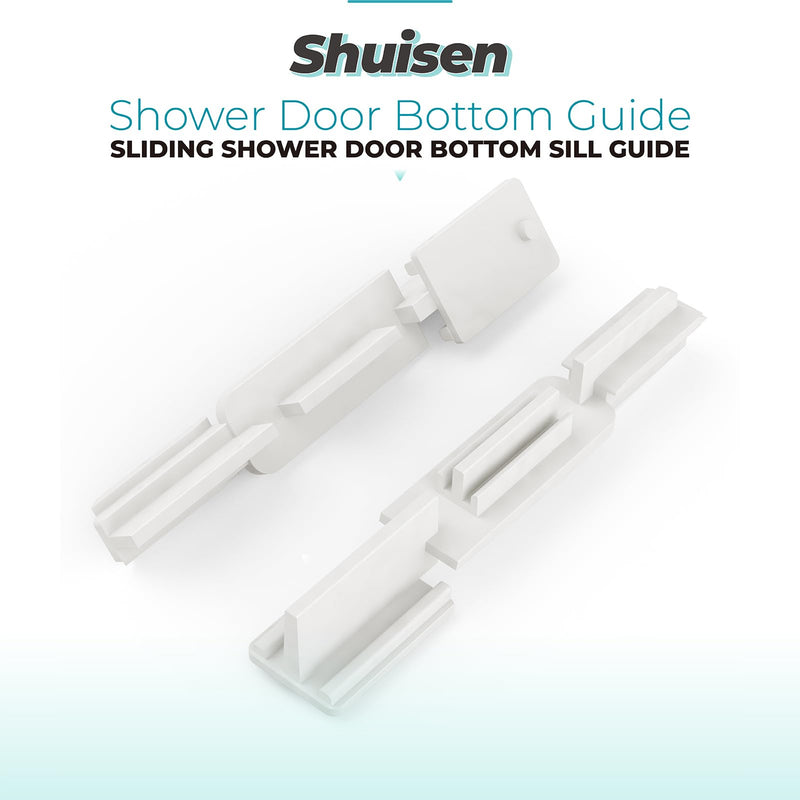 [Australia - AusPower] - Shuisen Sliding Shower Door Bottom Sill Guide, Glass Shower Door Track Guide, Shower Door Jamb Repair Kit, Shower Door Replacement Parts, 2 Pack 