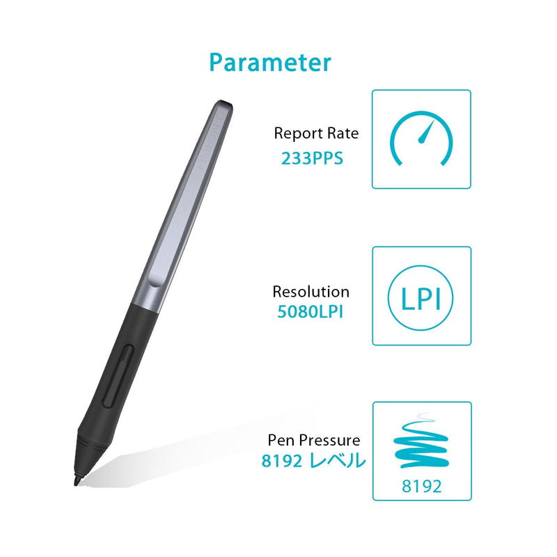 [Australia - AusPower] - HUION PW100 Battery-Free Stylus for Huion Inspiroy H640P H950P H1060P H610Pro V2 HS610 HS64 H420X H580X H610X Graphics Tablet 