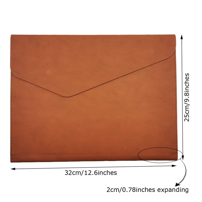 [Australia - AusPower] - Enyuwlcm PU Leather A4 File Folder Document Holder Waterproof Portfolio Envelope Folder Case with Invisible Magnetic Closure 2 Packs (Black&Brown, A4-2Packs) Black&brown 