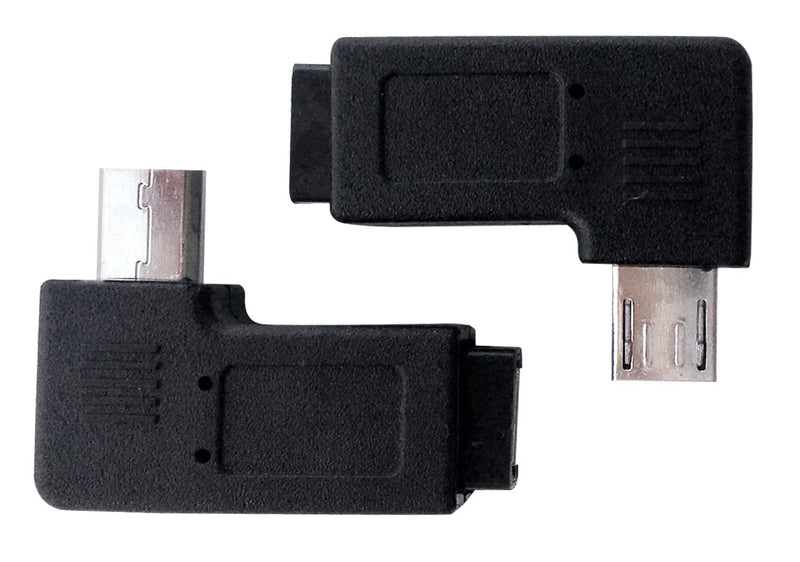 [Australia - AusPower] - 1 Pair Right Left 90 Degree Angle Micro USB Male to Micro USB Female Adapter 