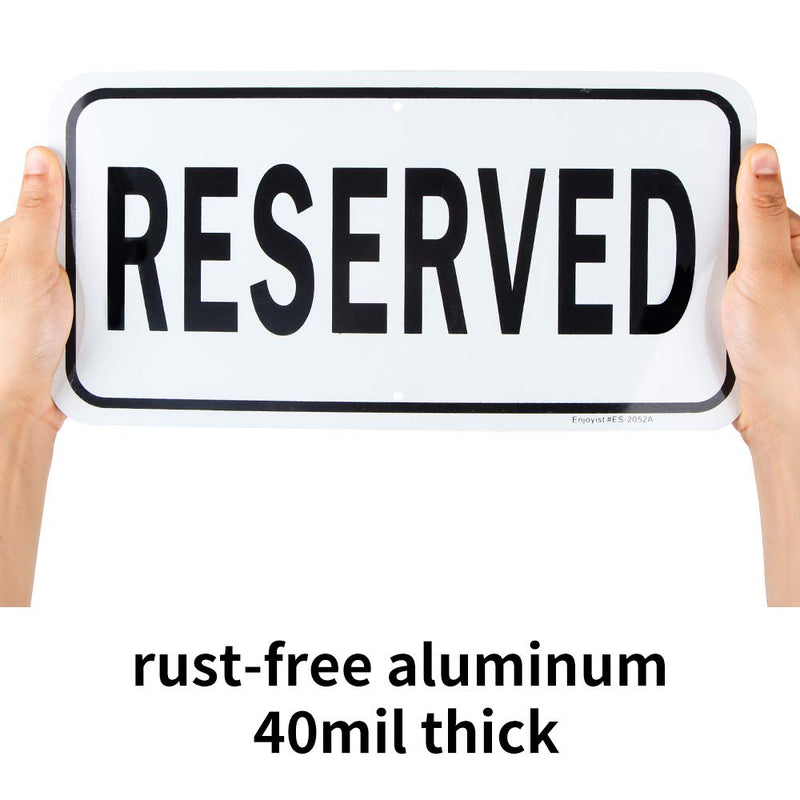 [Australia - AusPower] - 2 Pack Reserved Sign, 12"x 6" - .040 Aluminum Reflective Sign Rust Free Aluminum-UV Protected and Weatherproof 