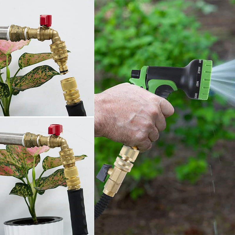 [Australia - AusPower] - HQMPC Garden Hose Quick Connect Solid Brass Quick Connector Garden Hose Fitting Water Hose Connectors 3/4 inch GHT (3 SETS) 3 Sets 