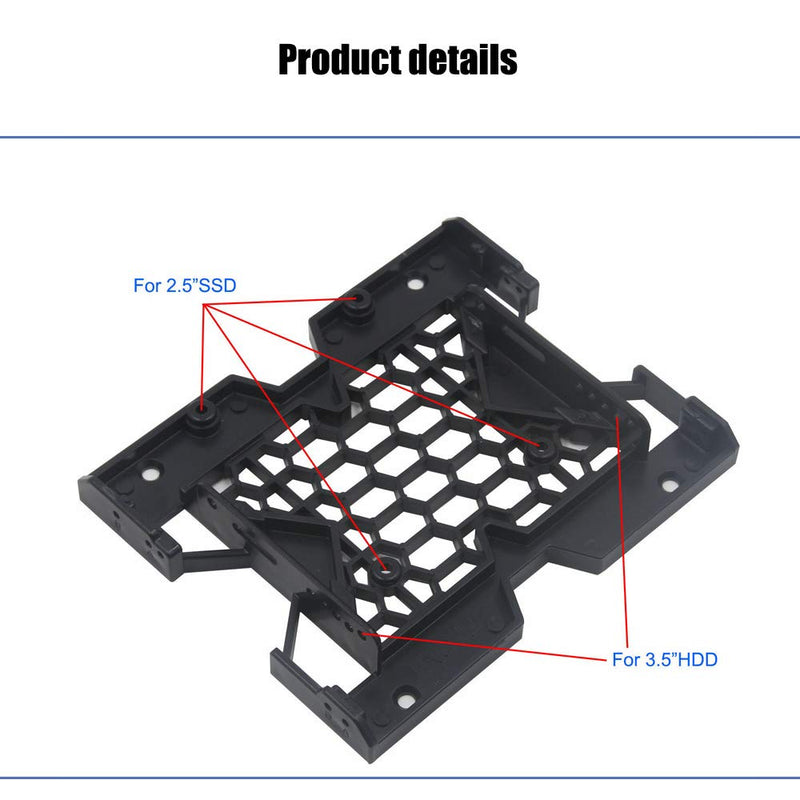 [Australia - AusPower] - KOOBOOK 2Pcs 5.25" to 3.5" 2.5" SSD HDD Tray Caddy Case Adapter Hard Disk Drive Bays Holder Cooling Fan Mounting Bracket for PC 