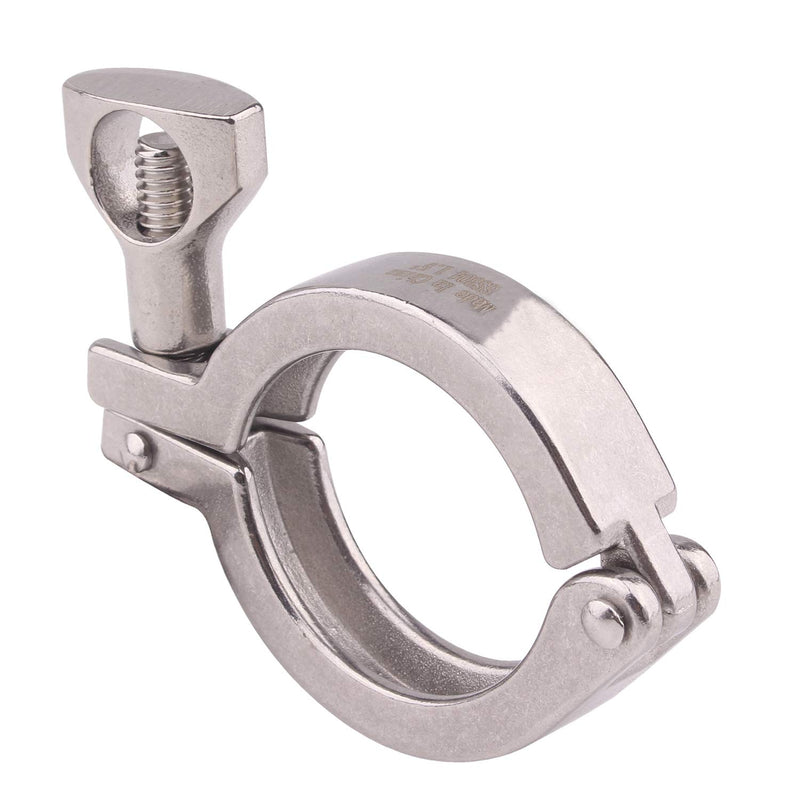 [Australia - AusPower] - DERNORD Tri-clamp Stainless Steel 304 Single Pin Heavy Duty Tri Clamp with Wing Nut for Ferrule TC with 1 pc Silicone Gasket (1.5" Tri-clamp+Silicone Gasket) (1.5 Inch Tri clamp Size: 2 Pack) 1.5 Inch Tri clamp Size: 2 Pack 