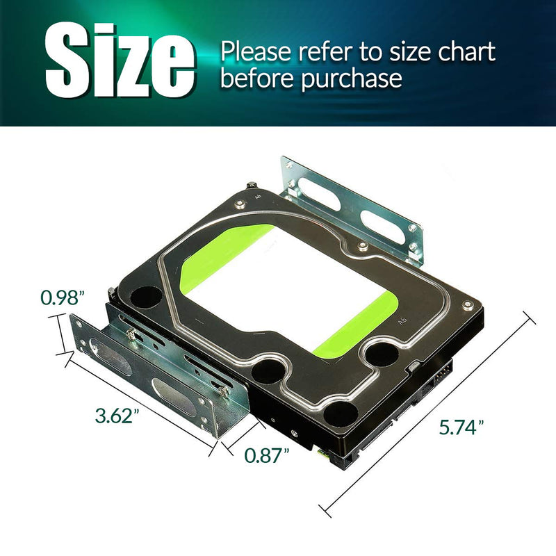 [Australia - AusPower] - 2 Pack HDD Hard Drive Metal Mounting Bracket Adapter, Convert Any 3.5 in HDD Into One 5.25 in Drive Bay 2Pack x3.5 HDD/SSD to 5.25 Metal 