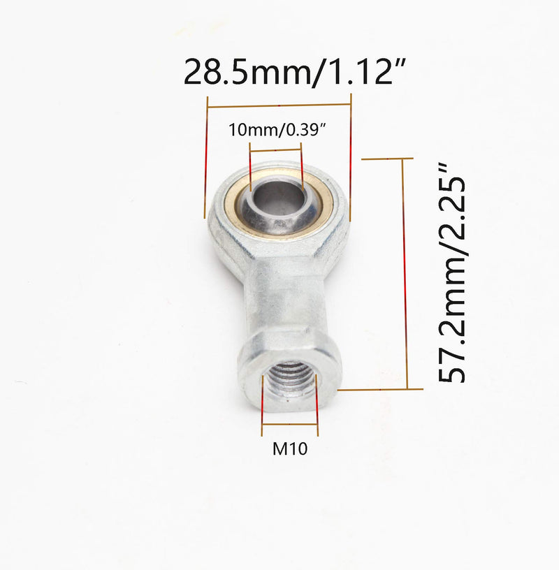 [Australia - AusPower] - Smartsails SI10T / K, Aperture 10mm Inner Diameter Self-Lubricating Rod End Joint Bearing Female Thread Female Right Hand 2 Pieces 