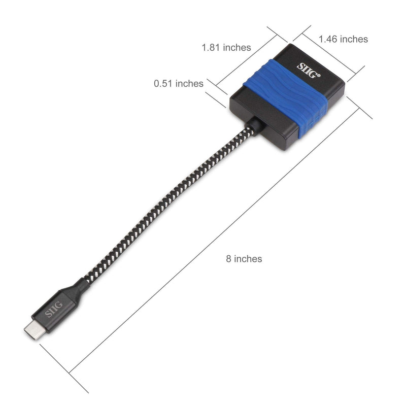 [Australia - AusPower] - SIIG USB C to HDMI 4K 60 Hz Adapter Converter, Type C to HDMI Male to Female for 2015/2016 MacBook, ChromeBook Pixel, Dell XPS 15, Thunderbolt 3 Compatible 