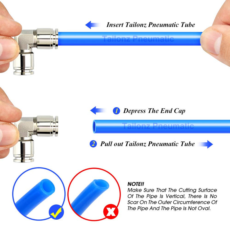 [Australia - AusPower] - TAILONZ PNEUMATIC Stainless Steel 1/4 inch od Push to Connect Fittings Tube Elbow Connect Push Fit Fittings Tube Fittings Push Lock PV-1/4 (Pack of 1) 1/4" OD 