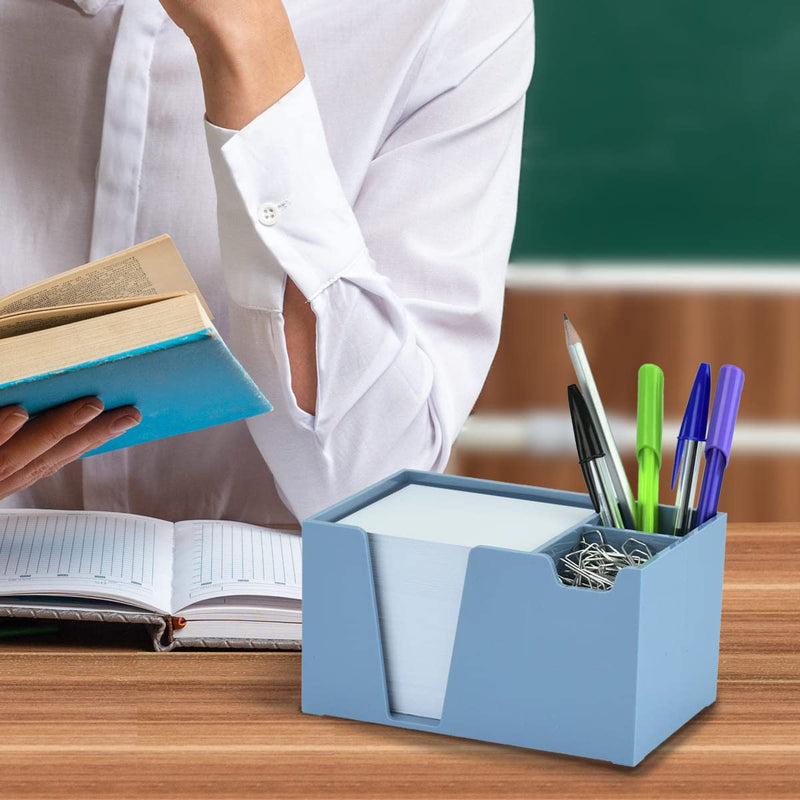 [Australia - AusPower] - Acrimet Desktop Organizer Pencil Paper Clip Caddy Holder (Plastic) (with Paper) (Solid Blue Color) 