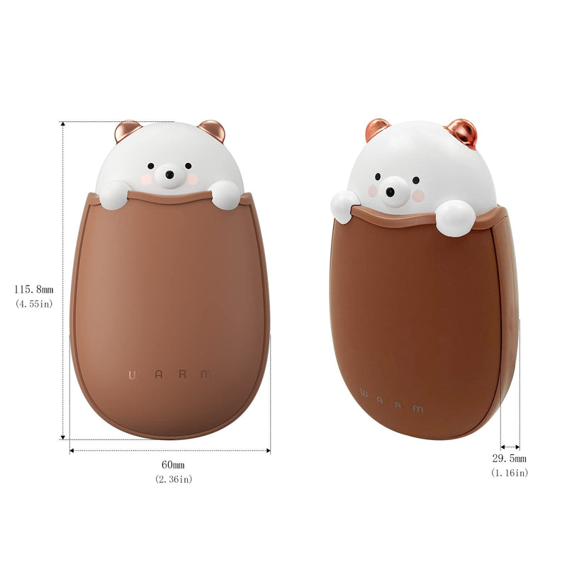 [Australia - AusPower] - MEYHLEEYA Cartoon Cute Bear Hand Warmer Rechargeable Mini USB Portable Power Bank 4000mAh Bothside Quick Heat for Outdoor Sports, Camping, Golf, Fishing, Ideal 