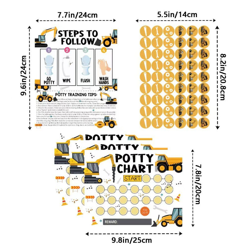 [Australia - AusPower] - Children's Potty Sticker Chart, Engineering Car Reward Sticker Chart ï¼ŒKids Potty Training Chart for Toddlers Boys, Potty Training Sticker Chart for Girls Potty, Potty Chart for Boys with Stickers 